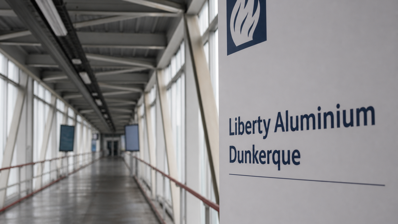 Aluminium plant corridor and sign