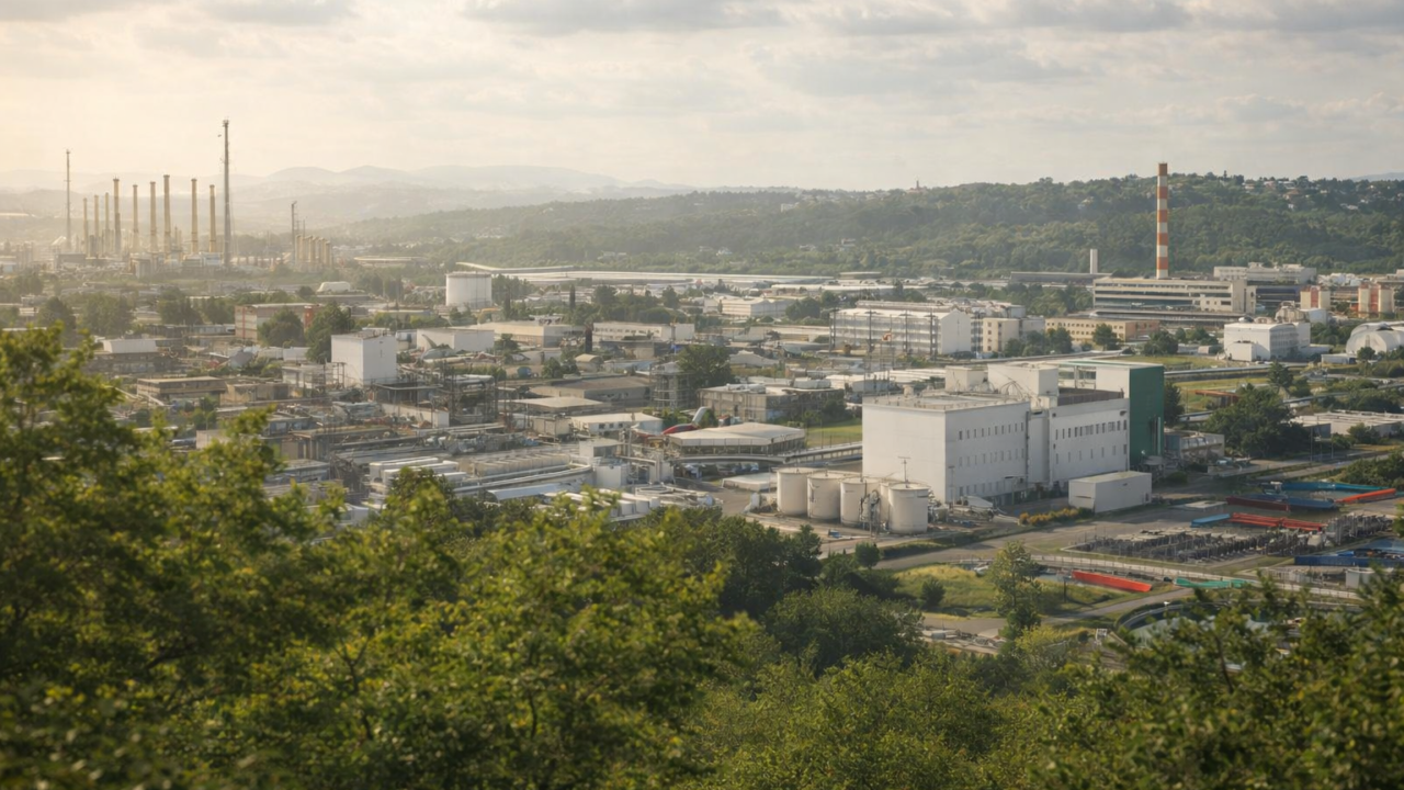 Industrial chemical valley in Lyon