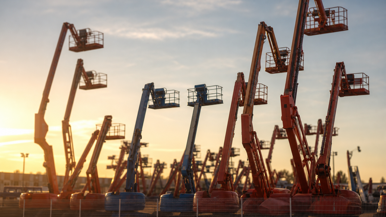 Construction equipment rental yard