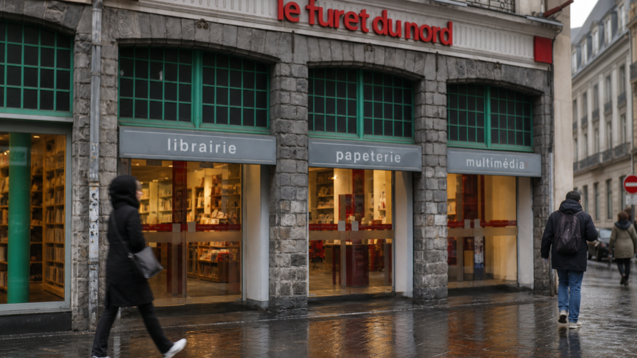 Furet du Nord bookstore storefront in Lille