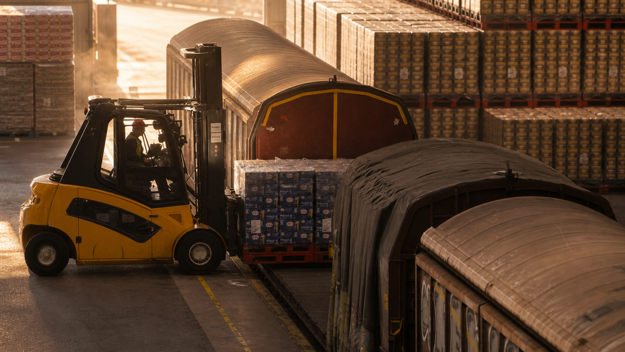 Rail logistics at beverage plant