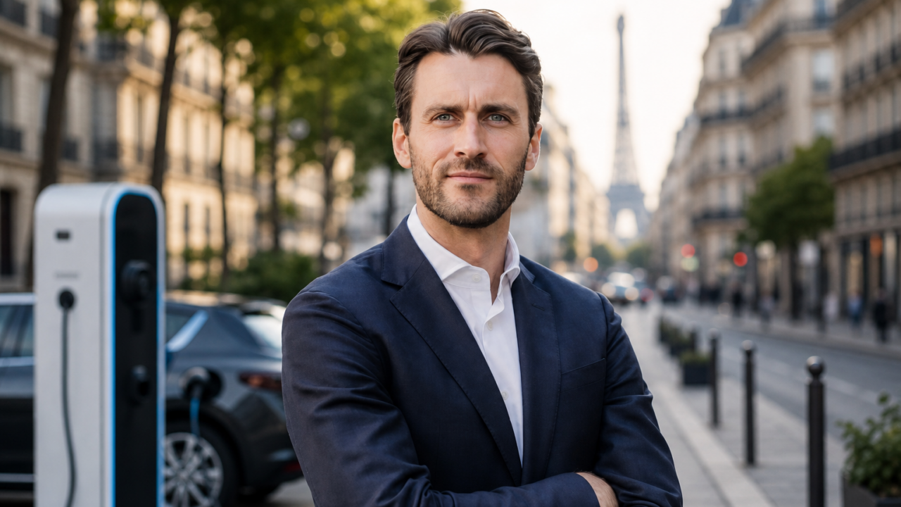 Mobility executive in Paris street