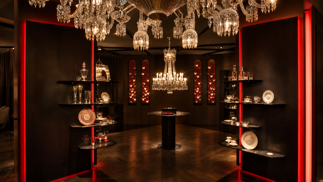 Baccarat crystal showroom interior