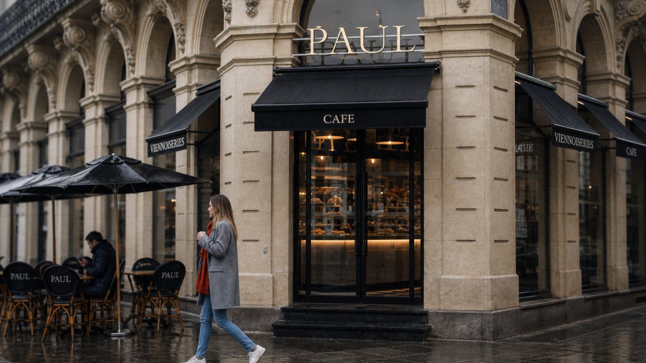 Bakery cafe storefront in the North