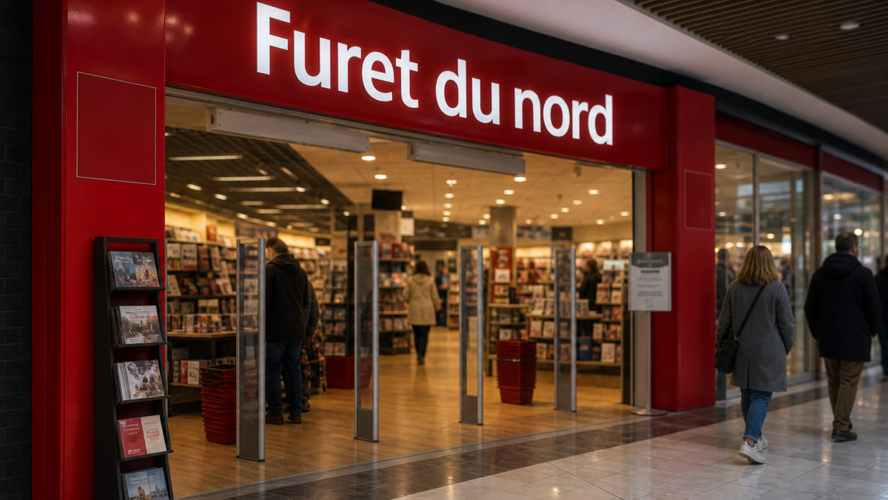 Bookstore storefront amid retail strain