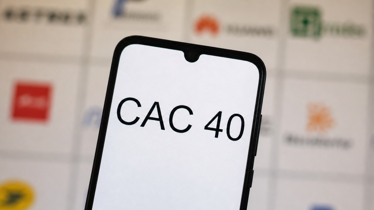 Smartphone displaying CAC 40