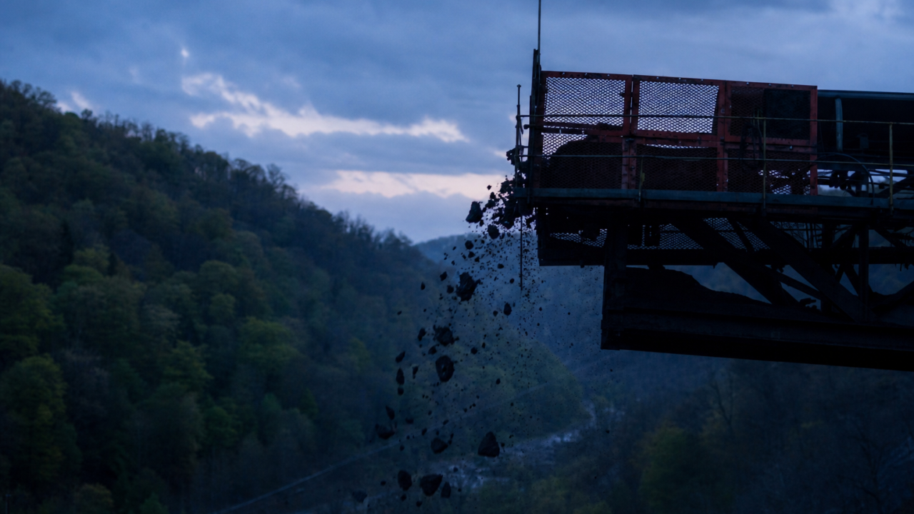 Conveyor coal mine in a valley