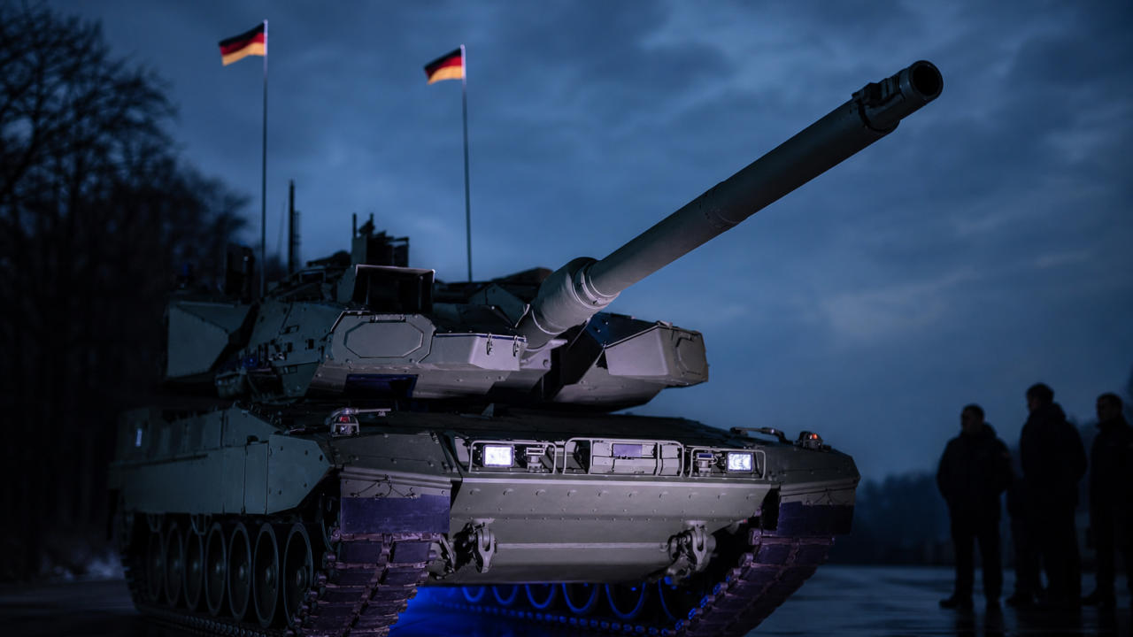 Tank KNDS au crépuscule