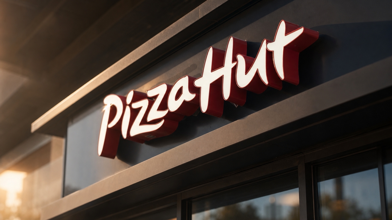 Pizza Hut storefront sign