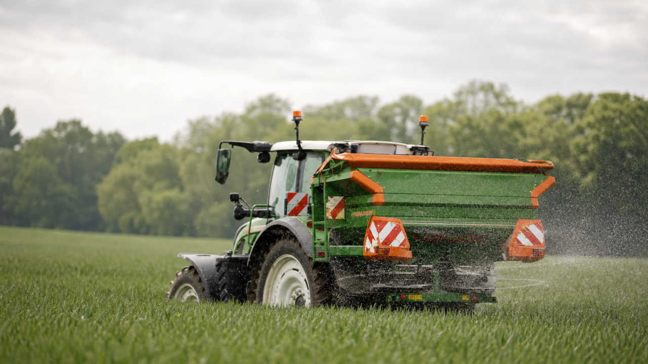 Tracteur agricole dans un champ