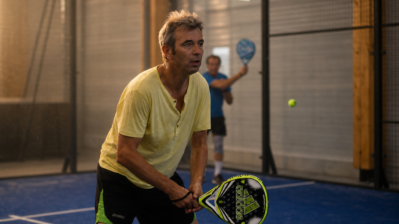 Padel indoor practice scene
