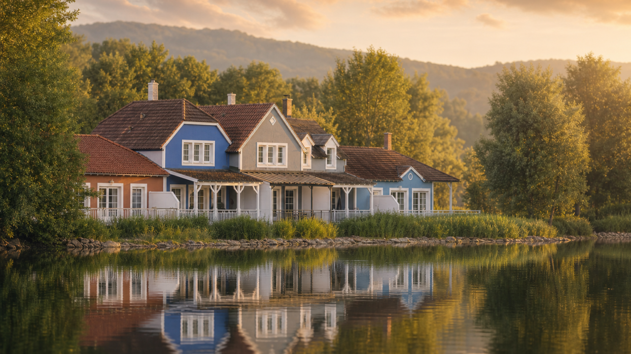Lakeside holiday village at Pierre & Vacances
