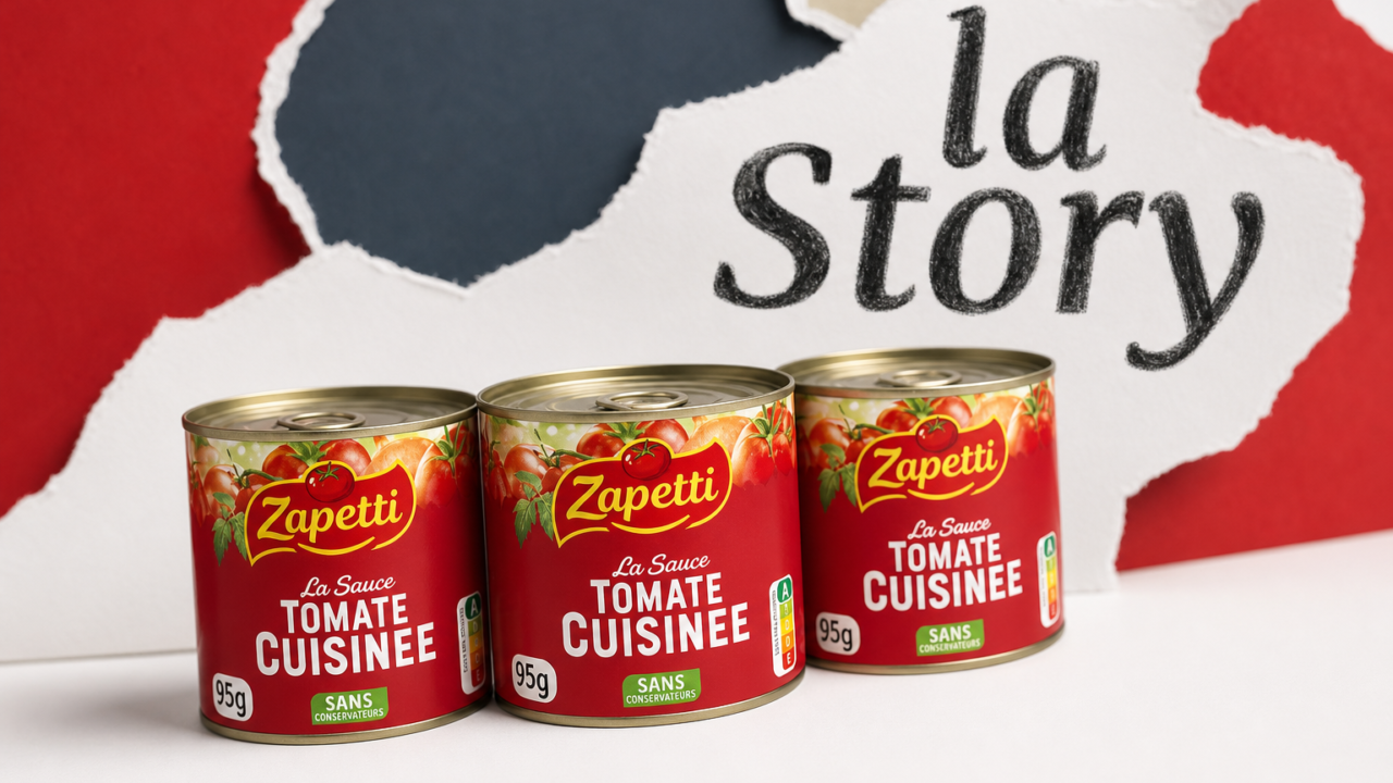 Zapetti tomato sauce cans in studio