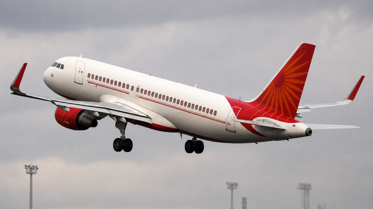 Avion de ligne Air India en approche