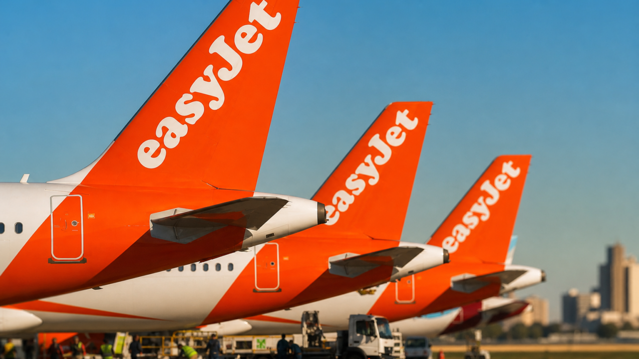 easyJet planes on airport apron
