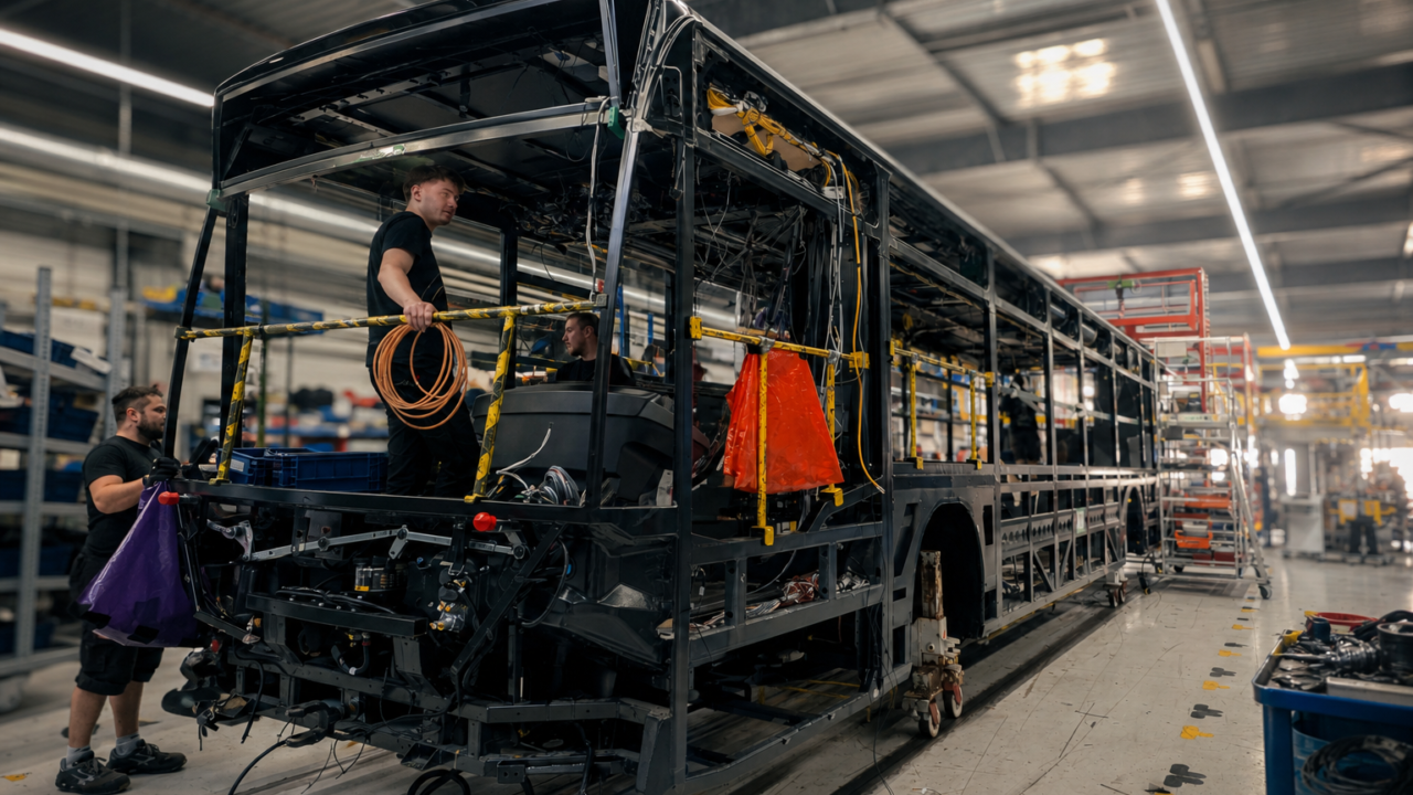 Electric bus assembly at Daimler Buses