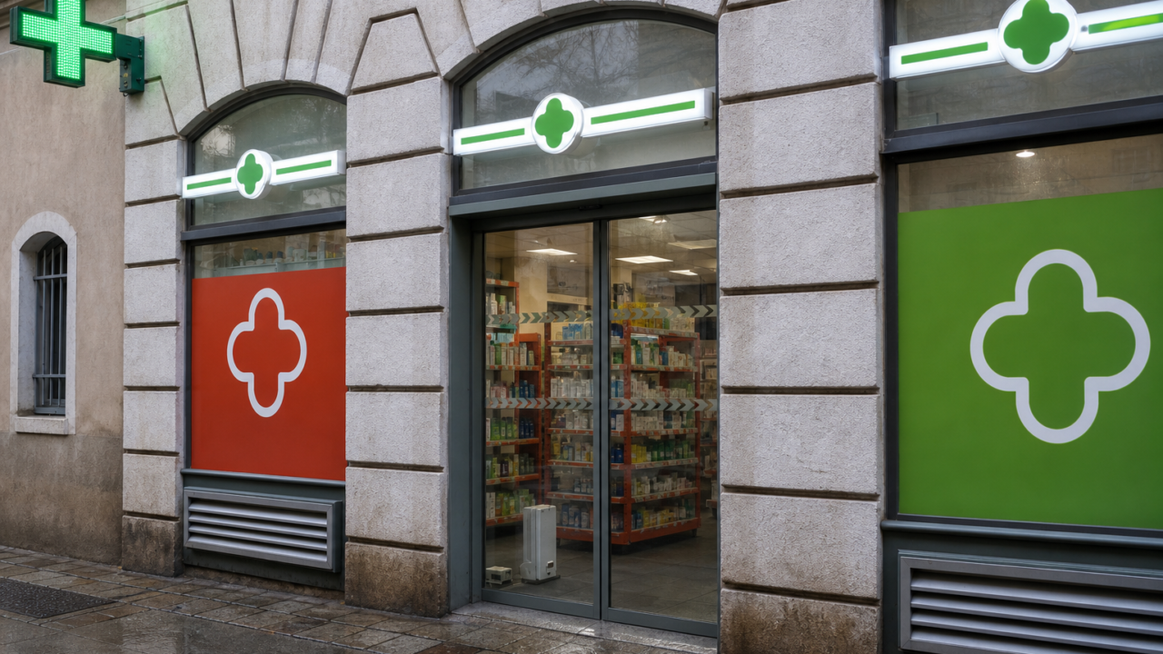 Irish pharmacy storefront representing network growth