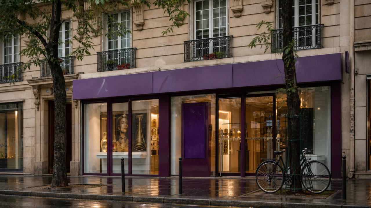 Façade d’une parfumerie en France