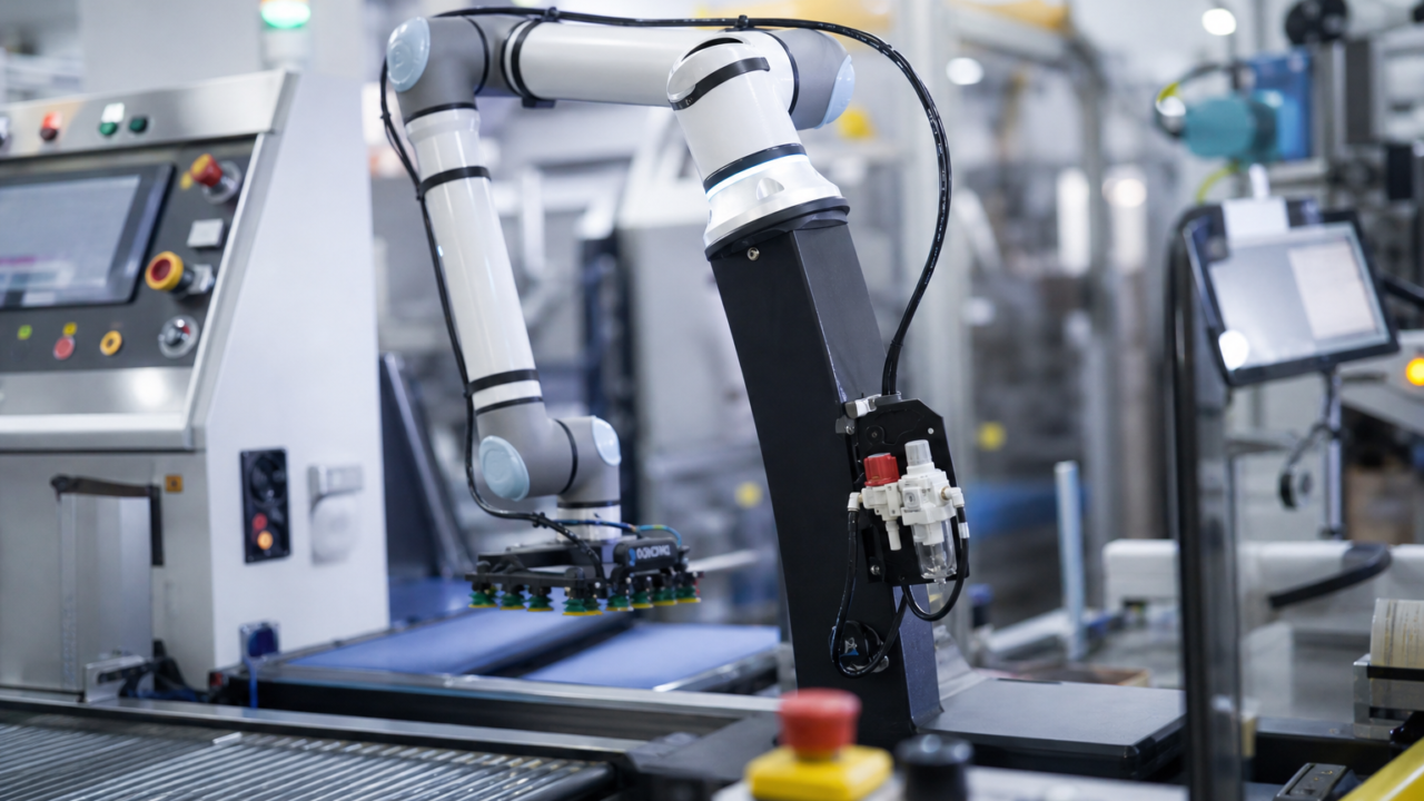Cobot de palettisation chez Champagne Gosset