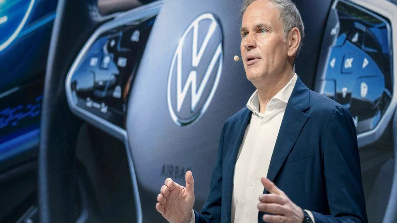 Volkswagen executive speaking at an industry presentation